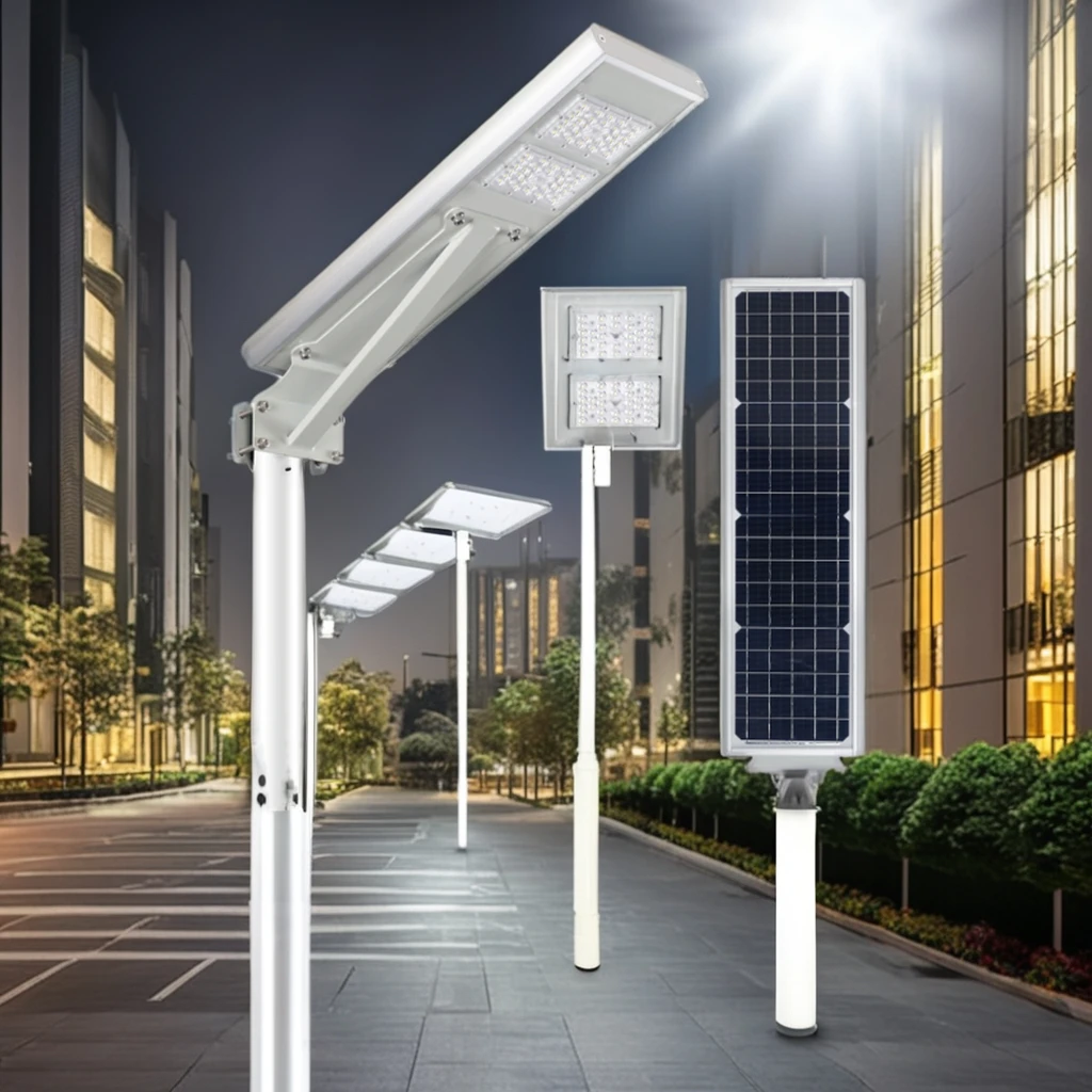 Outdoor Solar Lighting with Solar Panel Lamp Solar Lights Solar Led Exterior Dimmable Light LED Aluminum Street Road