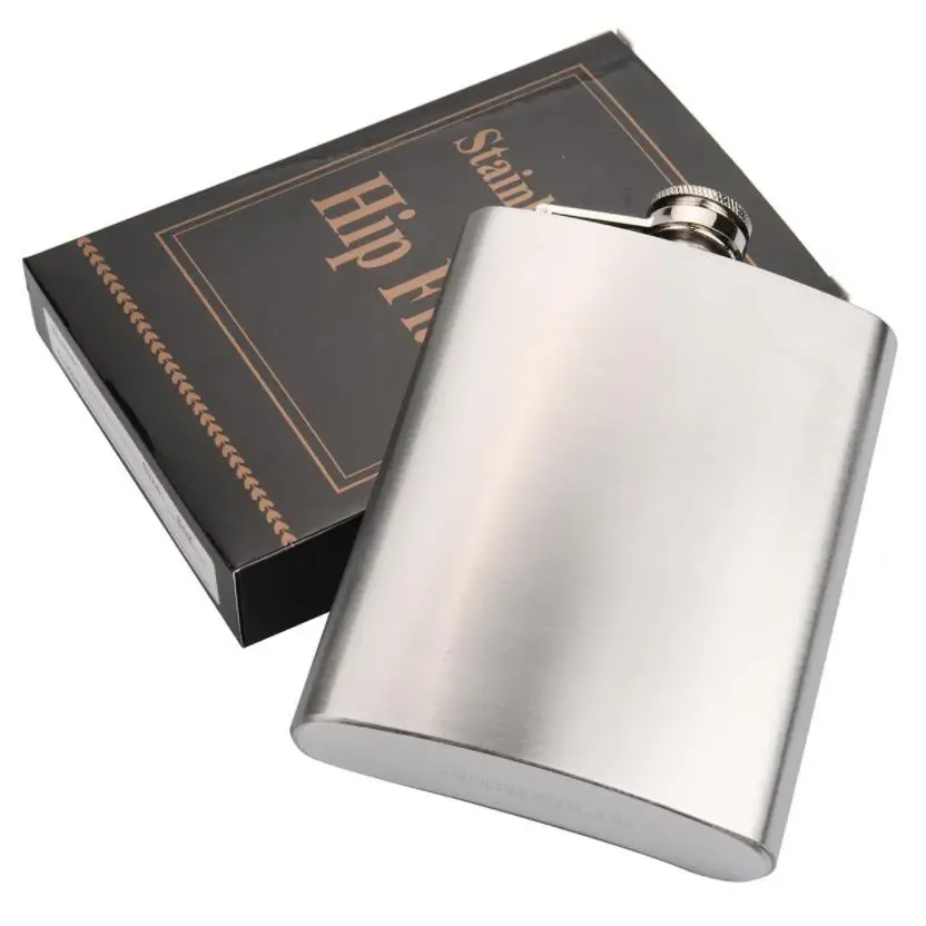 Wholesale Custom 8oz Stainless Steel Hip Flask Outdoor Portable Flagon 8 Ounce Hip-Flasks Whisky Alcohol Stoup Wine Pot