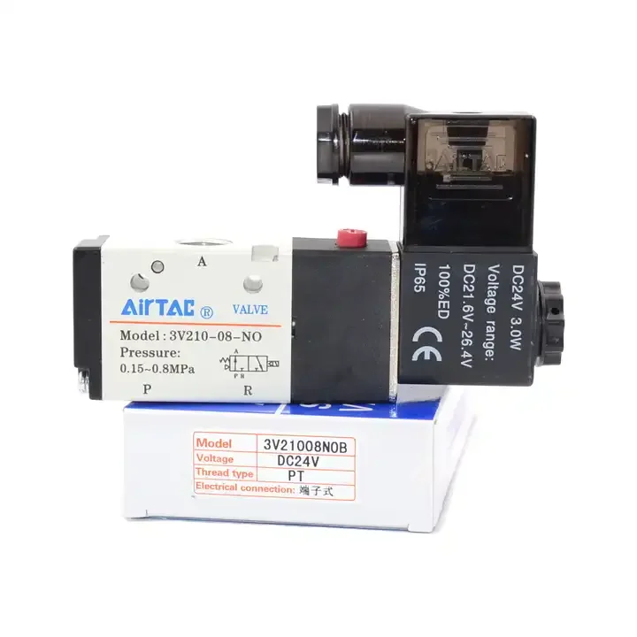 Airtac Brand 3V210 Series DC24V Solenoid Valve 2/3-Way Hydraulic Pneumatic Valve General Application Customizable OEM Support