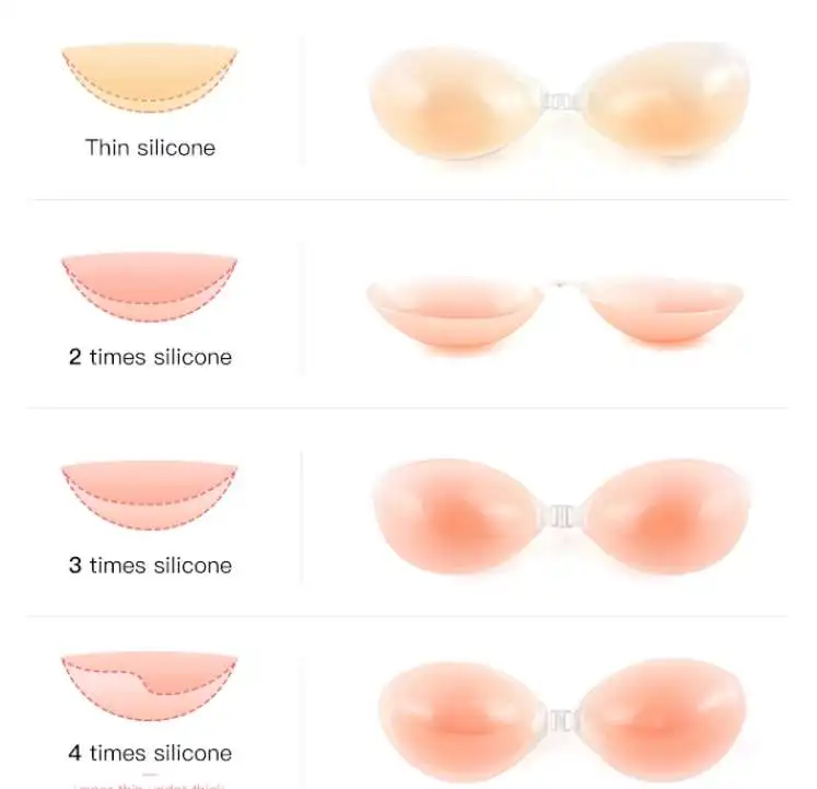 
Silicone Bra Self-adhesive Stick On Gel Push Up Strapless Backless Invisible Bras Adhesive Bra 