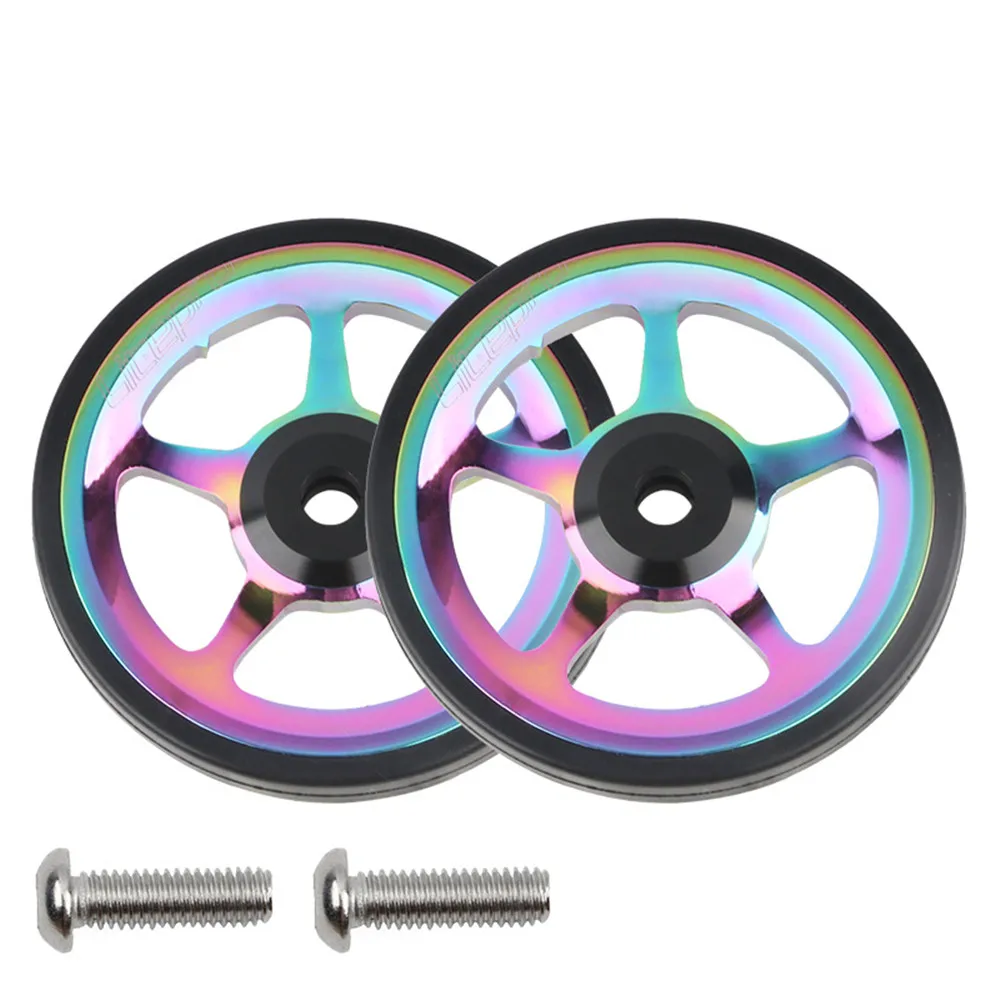 Litepro Folding Bike Easy Wheel For Brompton Aluminum Alloy CNC Easywheel Ultralight Sealed Bearing Push Wheels Cycling Parts