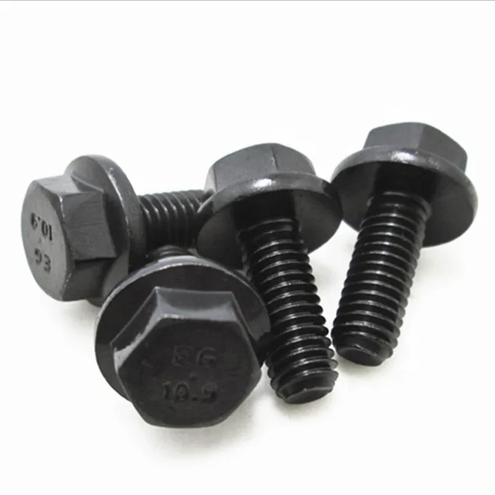 
DIN 6921 Metric 10.9 bolt carbon steel Black Hex flange bolts 
