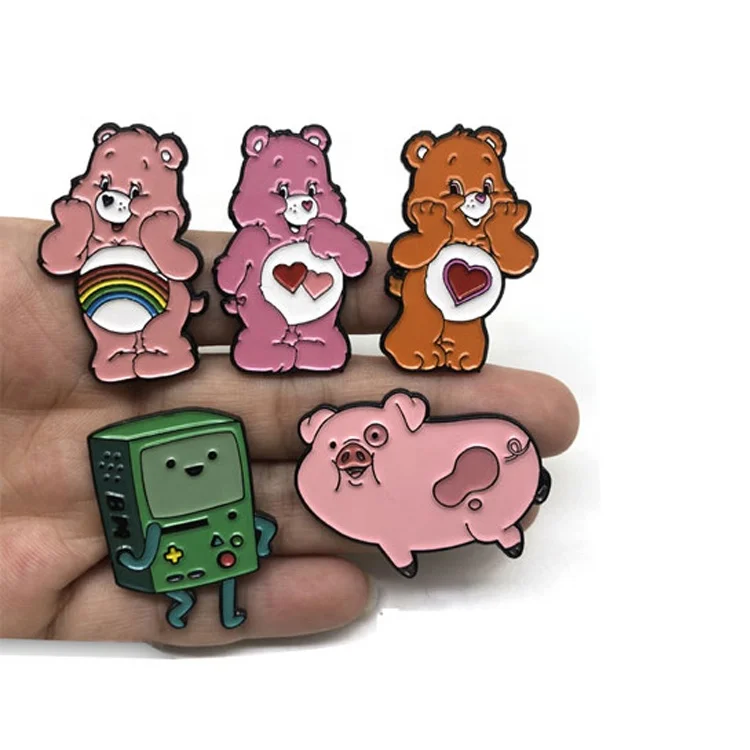 Изготовитель на заказ Животных Металлический Нагрудный значок с покрытием дешевые мягкие эмалированные булавки динозавр медведь