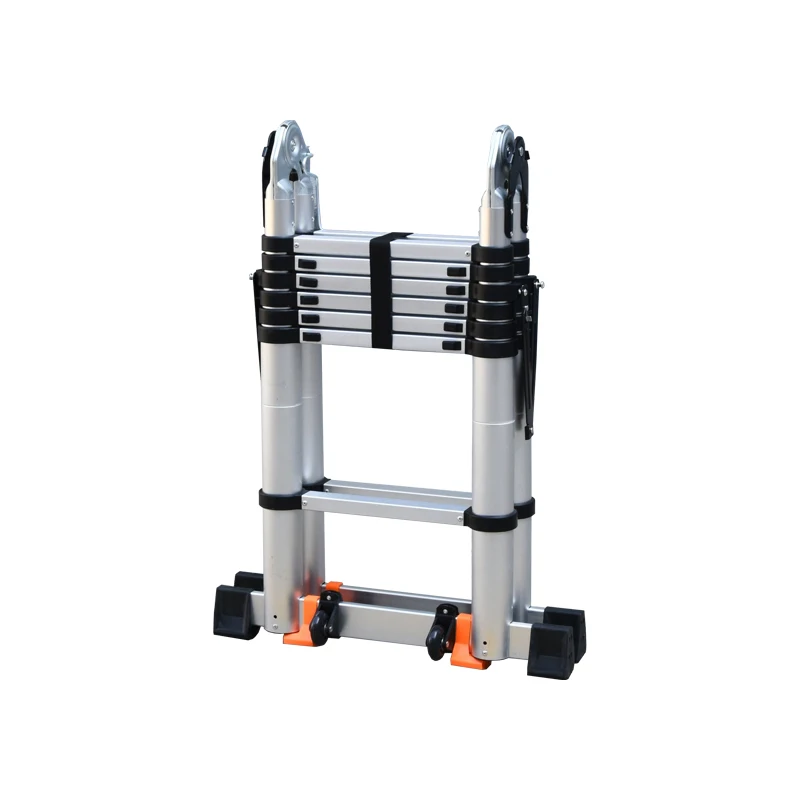 WEIKEN EN131 Double Side Telescopic Retractable Ladder with Hinge Joint Telescopic Ladder Aluminum Ladder Factory in Yiwu