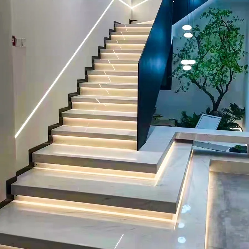 15 steps to 28 steps whit app control smart motion sensor LED stair light kit recessed stair light induction 3000k 4000k 6000k