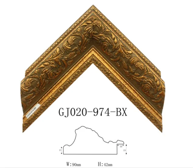 Wholesale Baroque Antique Gold Large Models PS Frame Moulding for Gallery Shop