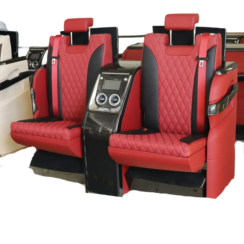 2024 Wholesale Factory  Best Quality Luxury Van seat VIP partition TV bar leather custom car hidden bar seat for Mercededs V