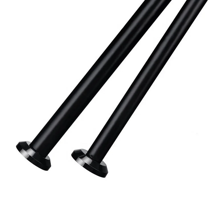 Wholesa Price Adjustable Black Extendable Curtain Rod Accessories Aluminum Alloy Curtain Iron Pipes Poles Tubes / Rods Sets Pole