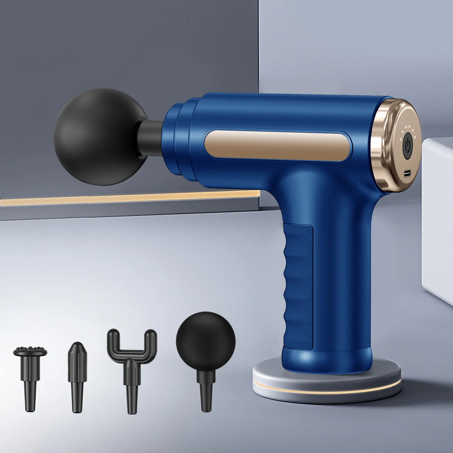 Factory Outlet Smart Wireless 4 Head Mini Massage Gun Health Care Multifunctional Gun Massage