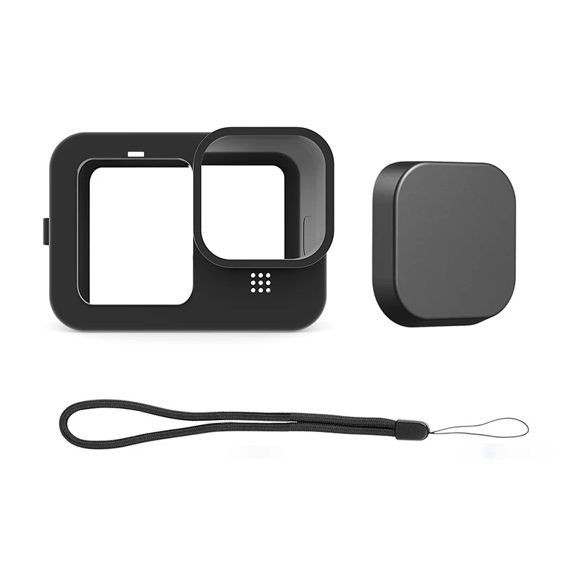 Силиконовые чехлы, совместимые с GoPro Hero 9, черный/синий корпус для экшн-камеры, защитный чехол