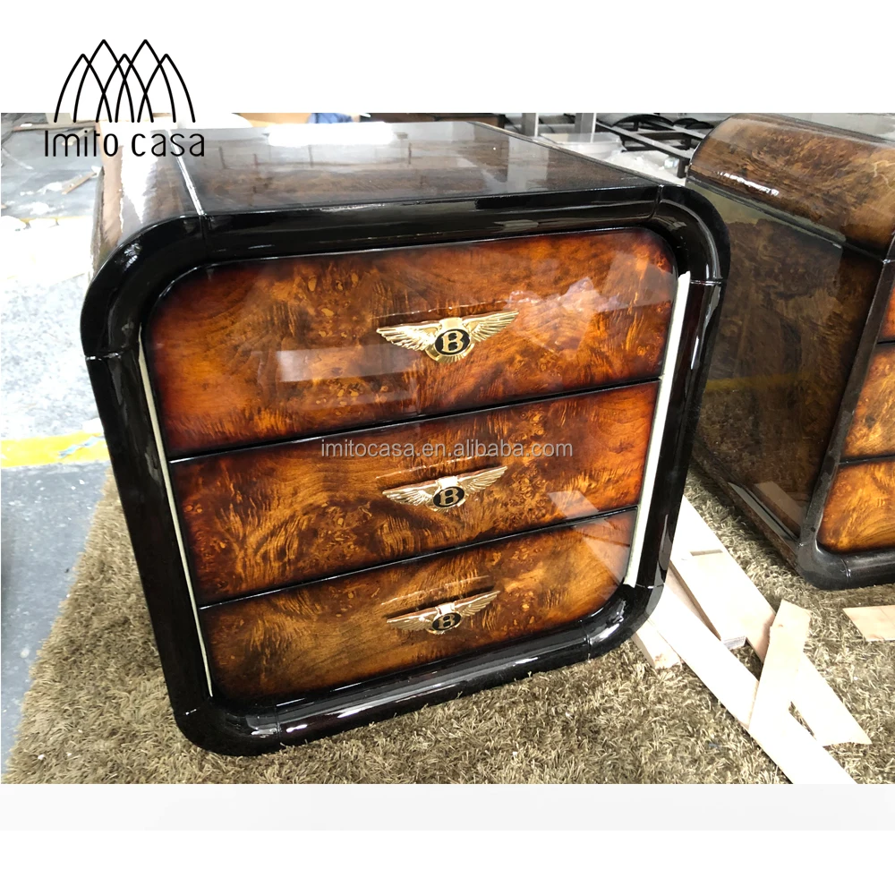 
New Design Italian Bedroom Furniture Glossy Painting Nightstand/ Post-modern Bedside Cabinet/ Entry Lux Veneer Bedside Table 