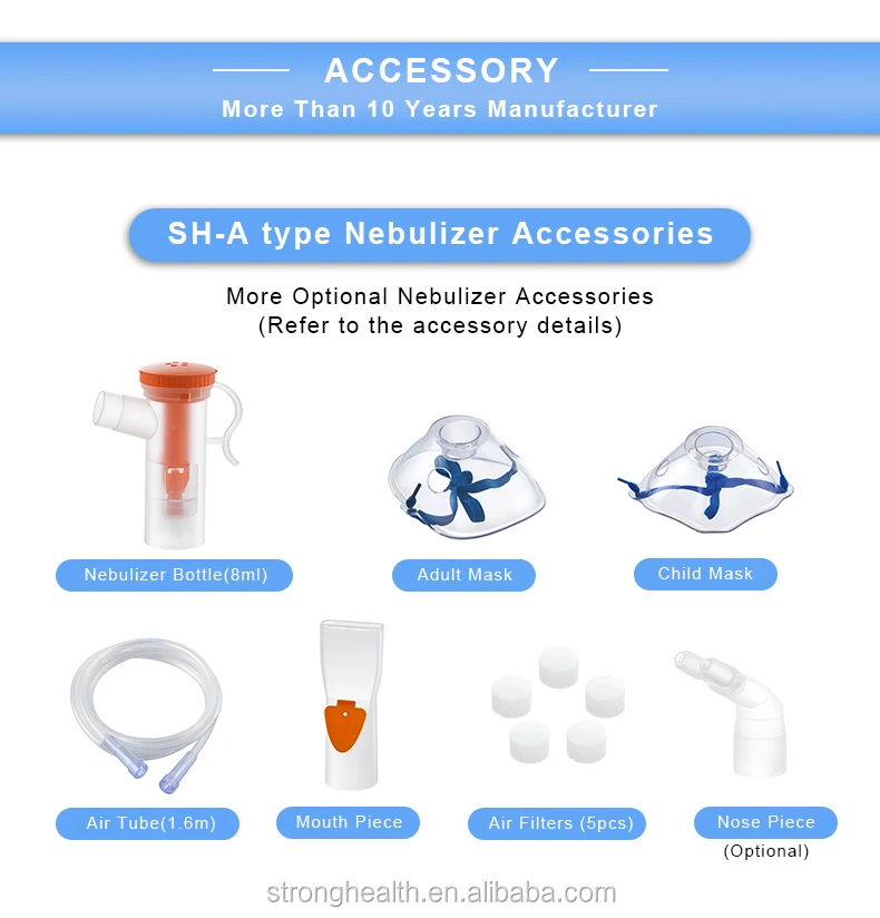 Medical Device Portable Electric Steam Inhaler Air Compressed Nebulizer Machine with Full Accessories