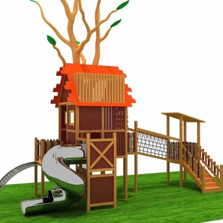 Wholesale wooden playground  wooden outdoor play ground backyard playground set