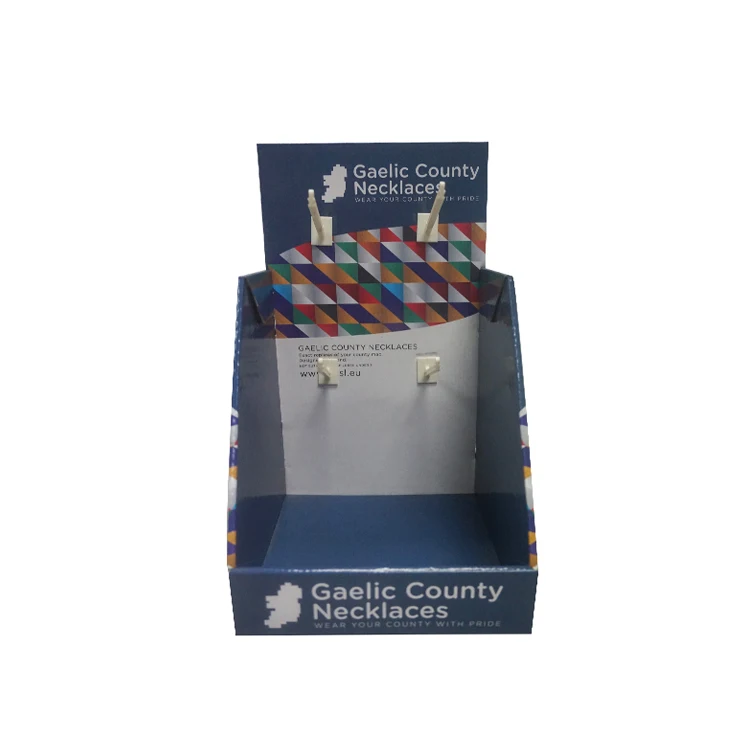 Carton Display Cardboard Display Stand Corrugated Floor Shop Counter Cardboard Display Box With Hook