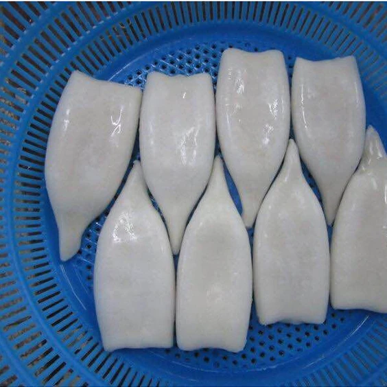 Delicious seafood squid frozen ring and tentacle