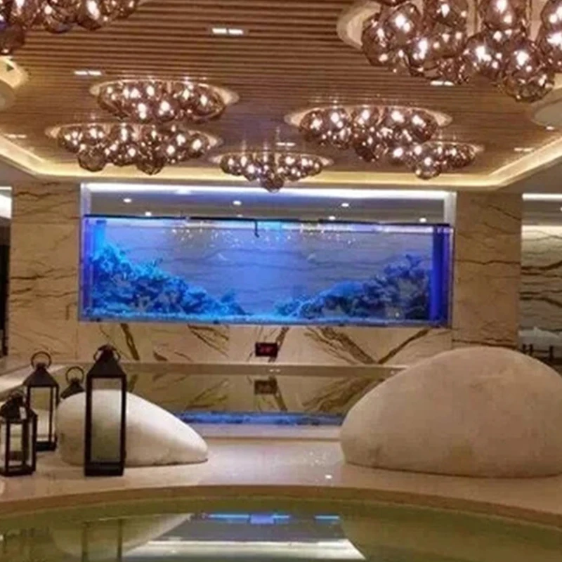 Chinese factory custom design perfect artificial wall giant glass 200 gallon aquarium
