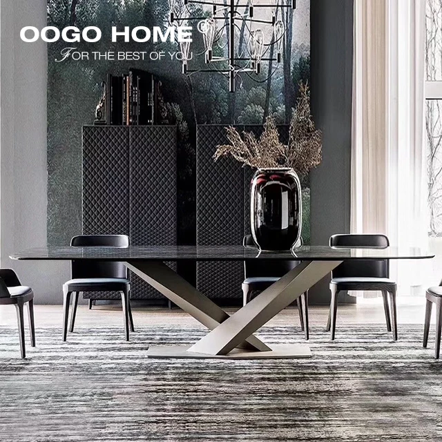 
New design stainless steel frame dining table furniture 
