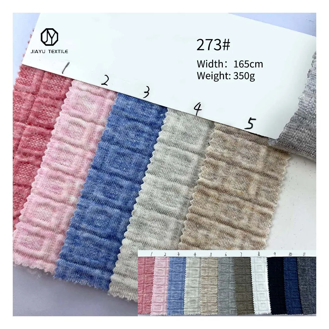 Waffle air layer fabric 22 cotton 74 polyester 4 spandex knitted blended 350g checkered scuba Hoodie/Coat fabric