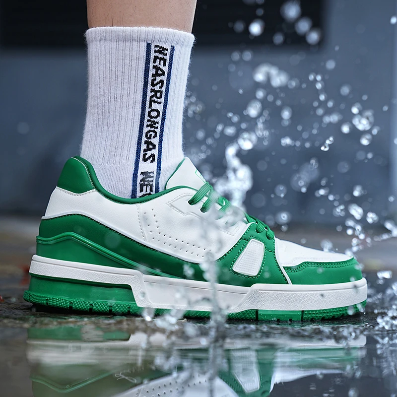 Manufacture High Quality Custom High Low Cut Luxury PU Leather Blank Men Skate Basketball Style Shoes