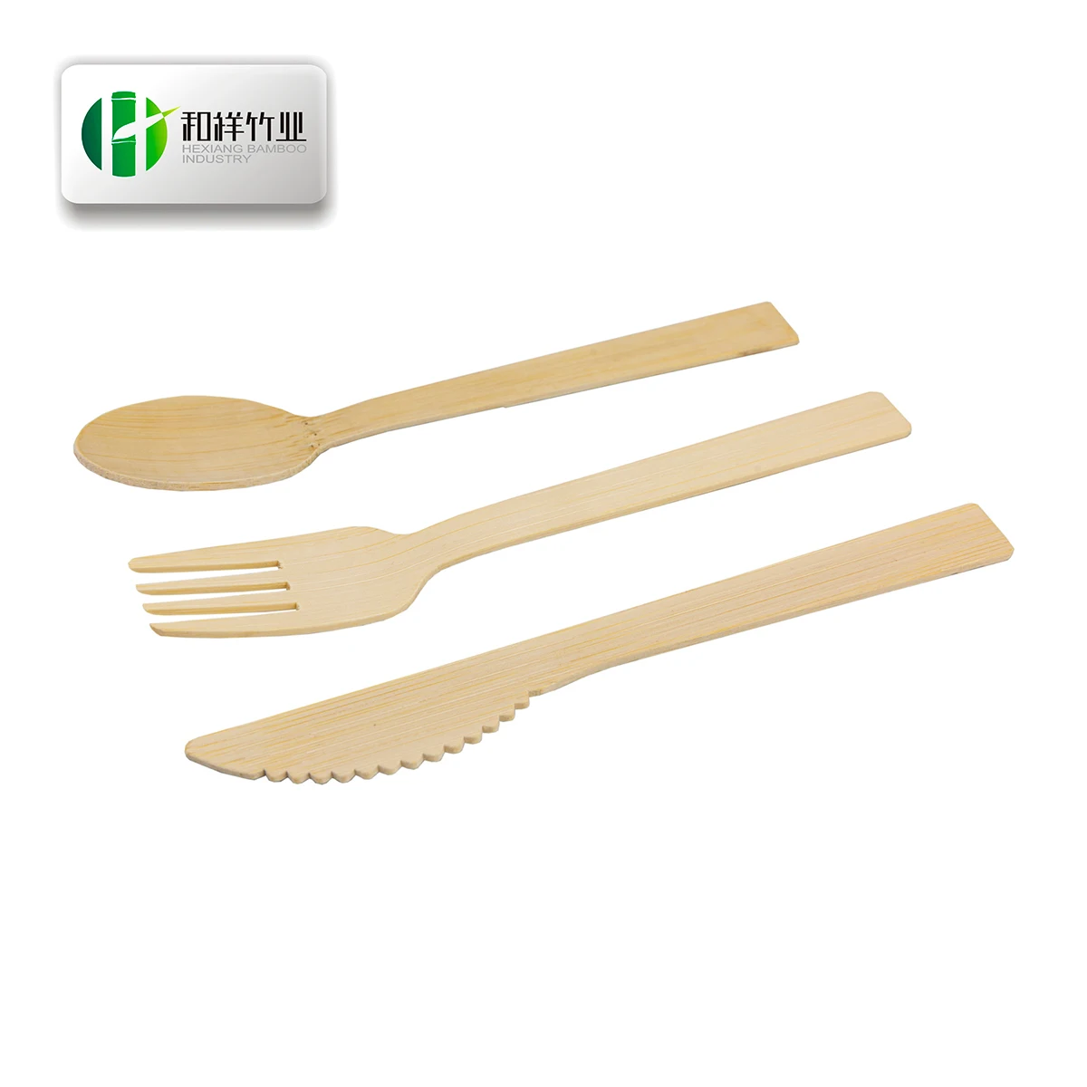 Biodegradable Disposable Cutlery utensils wholesale 160mm bamboo spoon and fork bamboo cutlery set for takeaway restaurant