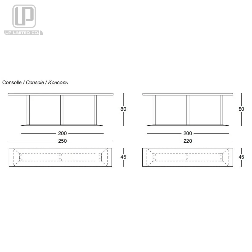 High quality Luxury Console table Stainless steel table for Living room furniture console table