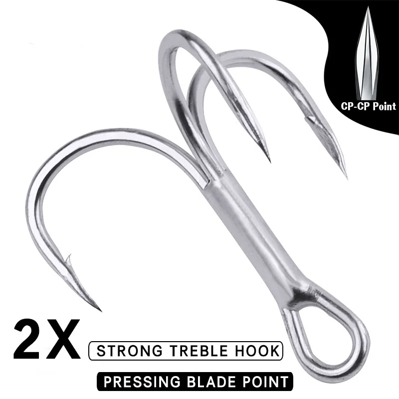 1#-14#-3/0# 20pcs/Box High Carbon Steel 2X Strong Matte Tin Treble Hook Super Sea Big Game Tuna GT Jig Fishing Hooks