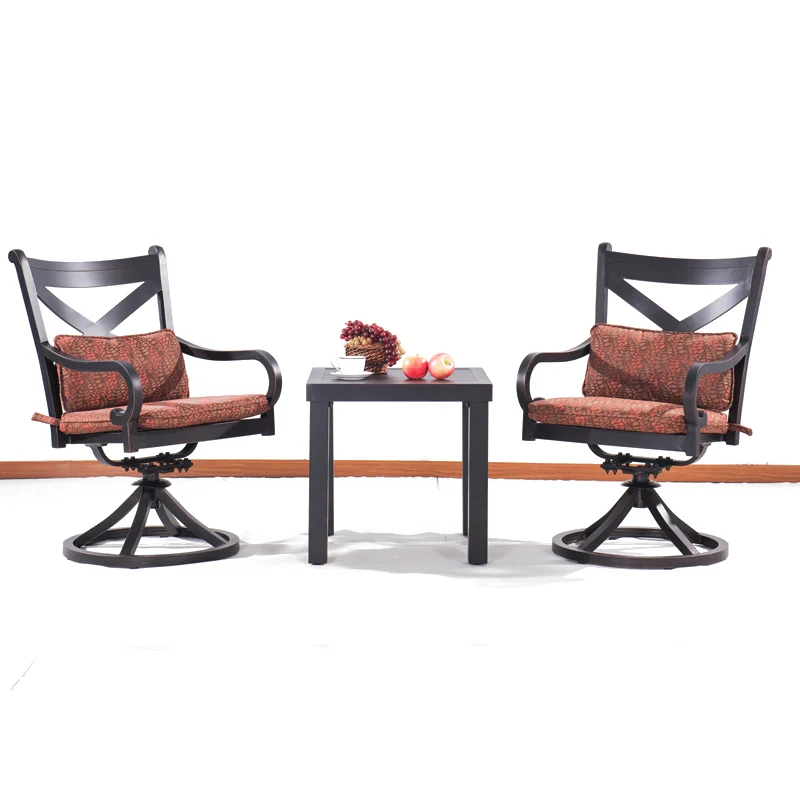 
Wholesale Outdoor Furniture 3-Piece Aluminum Frame Bistro Set With Cushion 