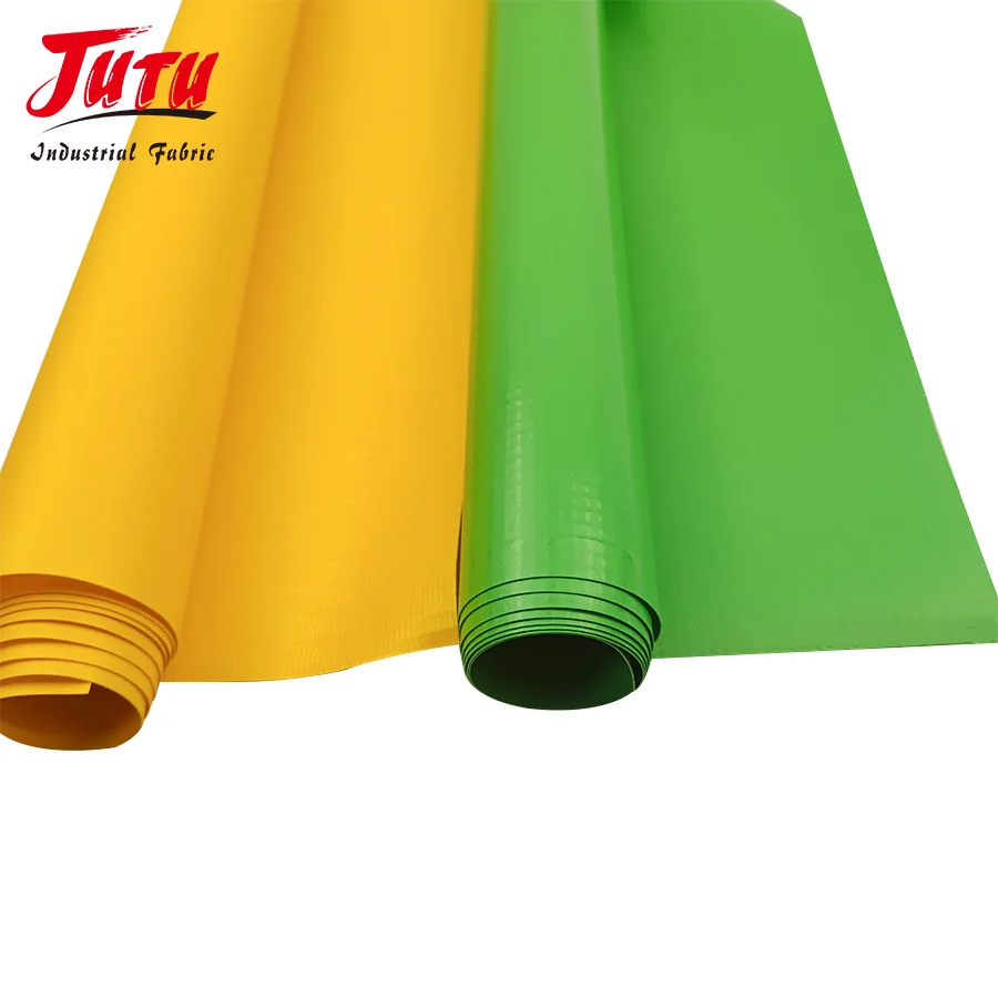 JUTU factory 610g 600gsm heavy duty waterproof tarp tent vinyl coated pvc tarpaulin fabrics for truck covers side curtain fabric