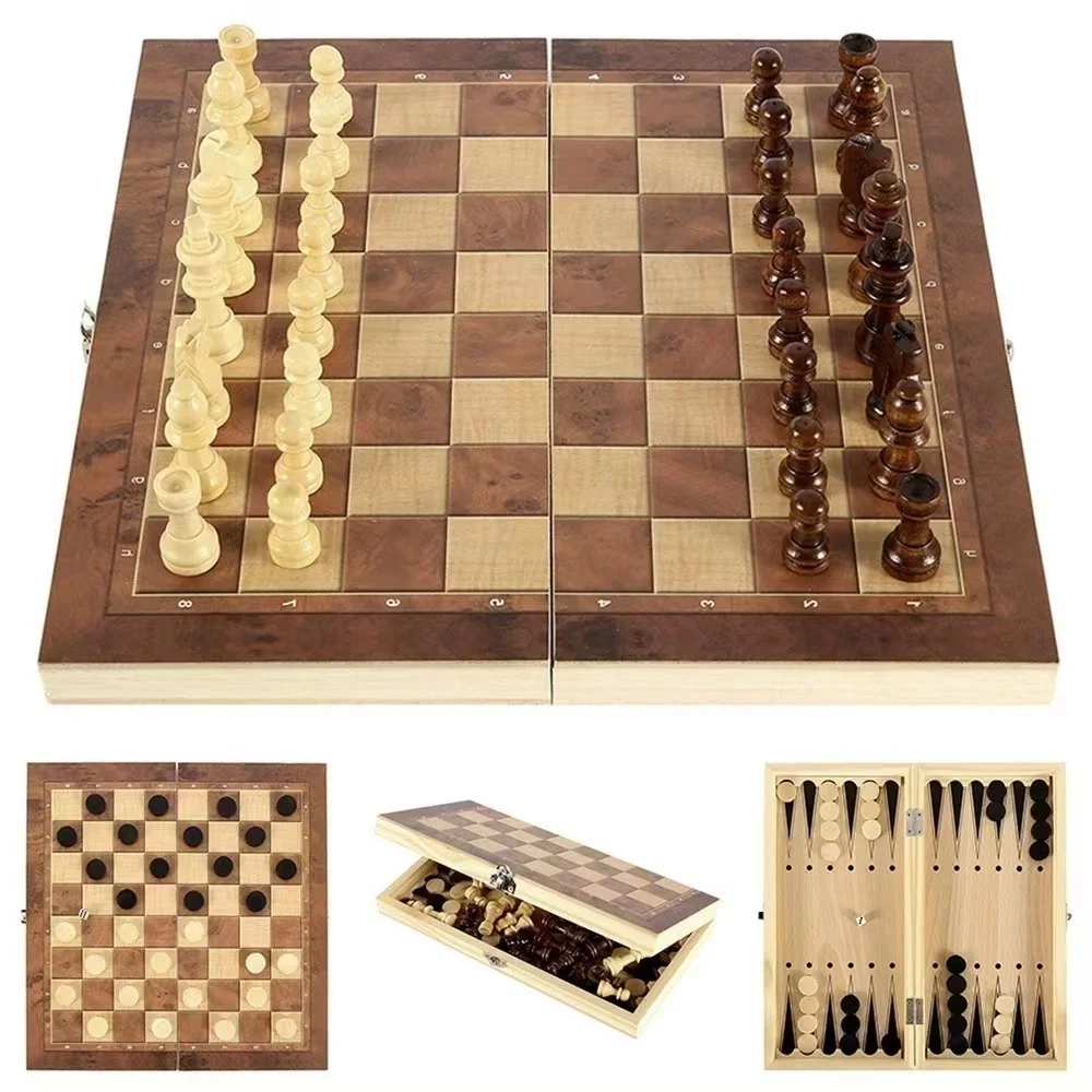 Custom foldable 3-in-1 chess board game