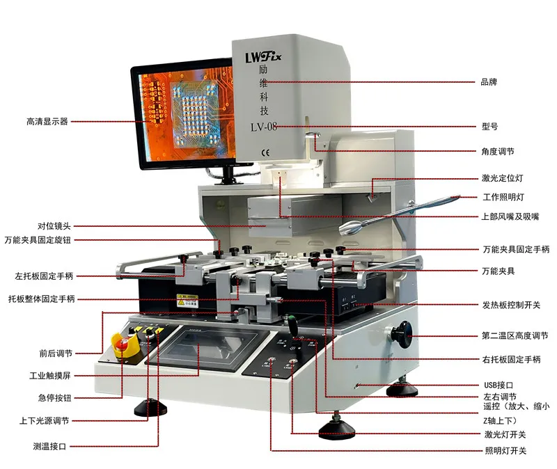 Solder Station 5300W ZM-R7220A Bga Rework Soldering Machine Optical Alignment Hot Air SMD Reballing Welding Machine