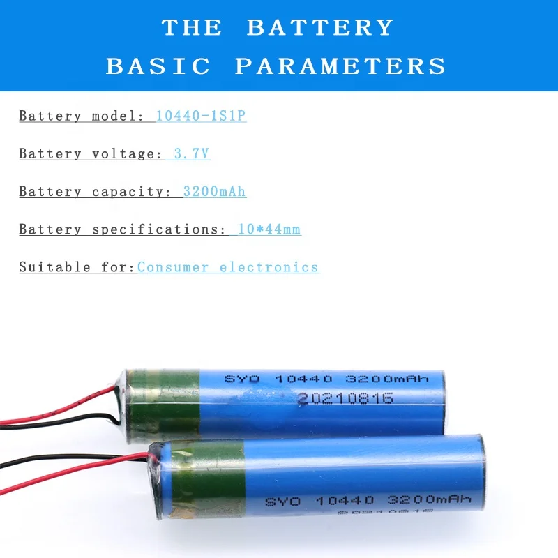 3.7V Rechargeable Lithium Ion Battery aaa Icr 10440 For Electric Toothbrush Application Solar Energy Storage Systems