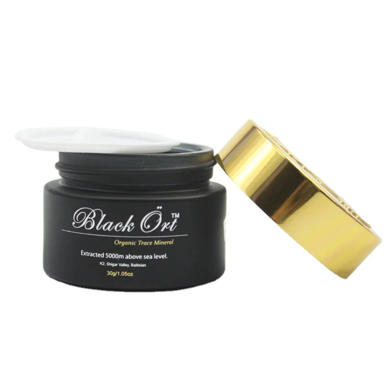 matte black cosmetic glass jars wholesale sunscreen glass cream jar 30g 50g 60g 100g with metal lids