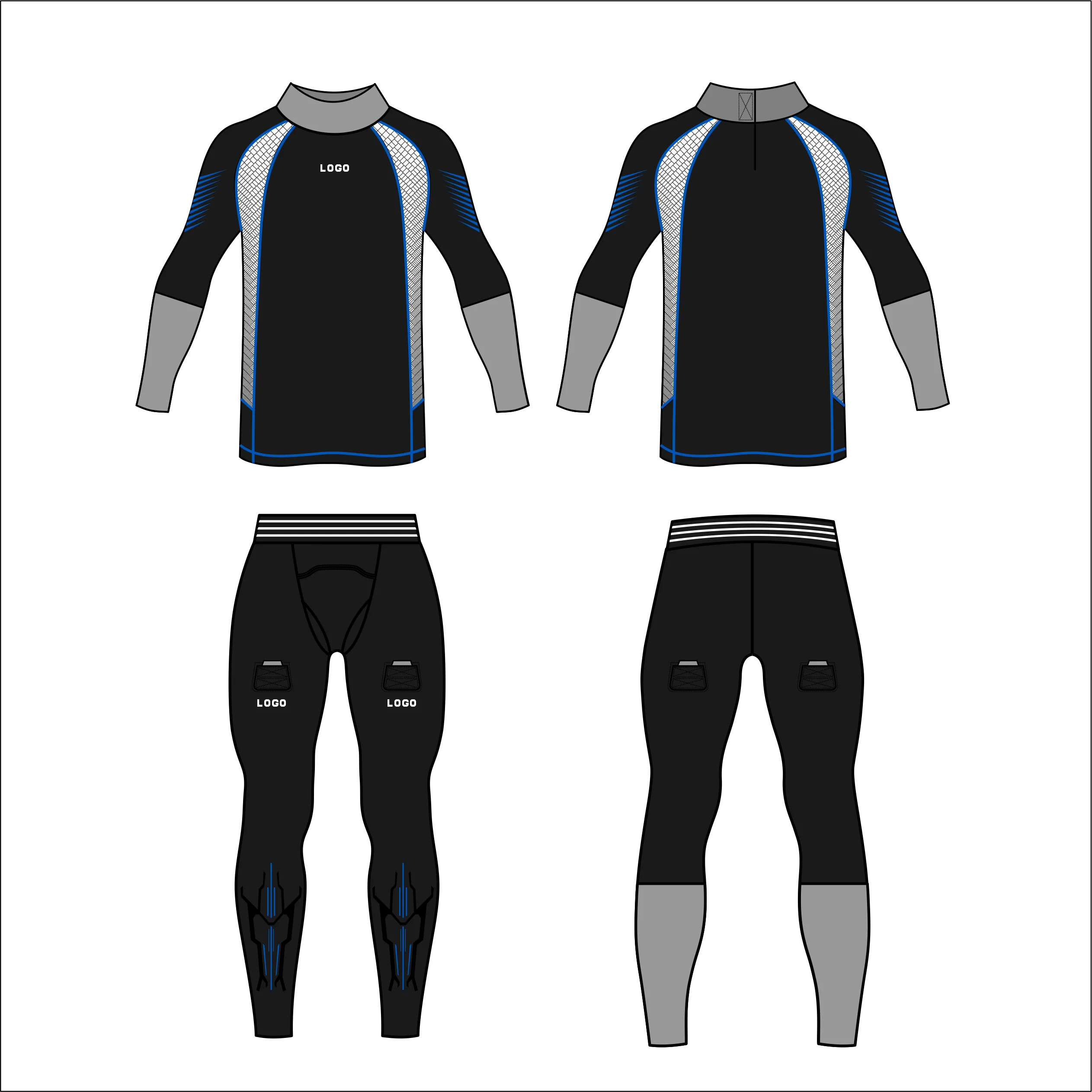 Luckpanther Compression MMA Gym Wear Fitness Sport Clothes Men With Anti Cutting Materials Padded Compression Shirt And Pants