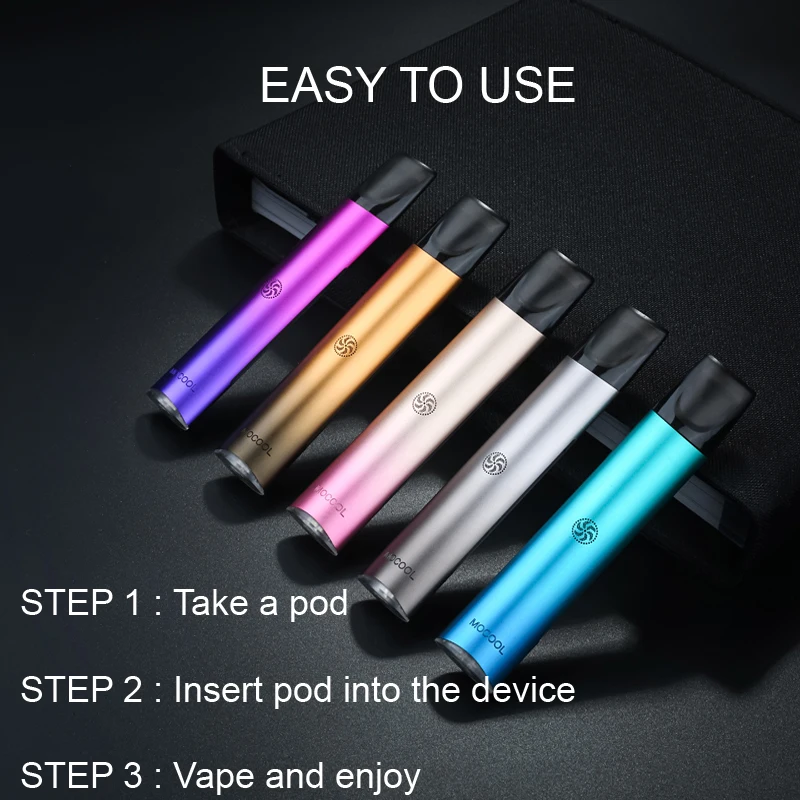 2021 New Arrival flat vape pen kit pod system ceramic coil LED BREATHING LIGHT vape pod