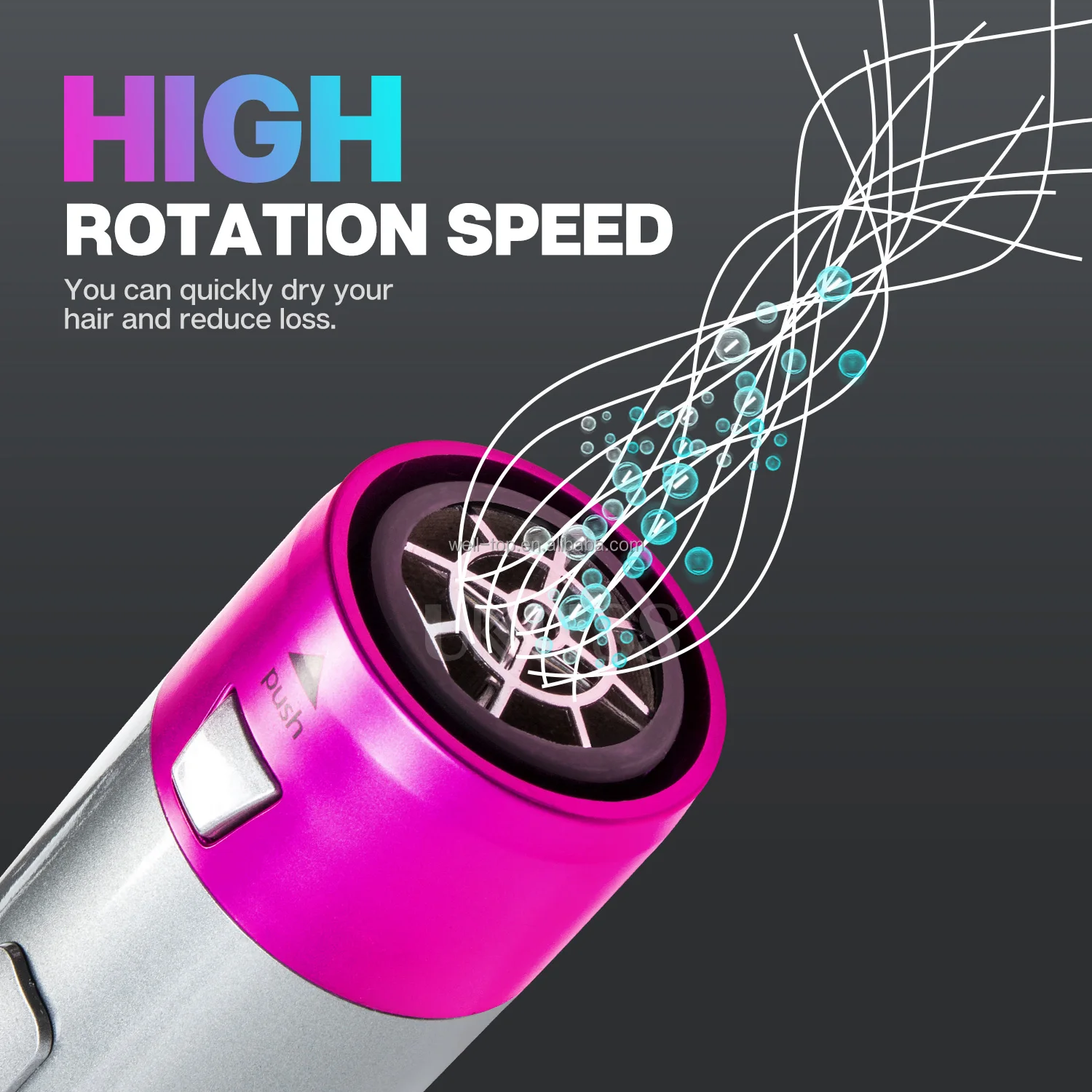 
Amazon Top Seller Wholesale Hair Dryer Professional Hot Cold 1200W Hair Brush Dryer Comb One Step Airbrush Hair Dryer 