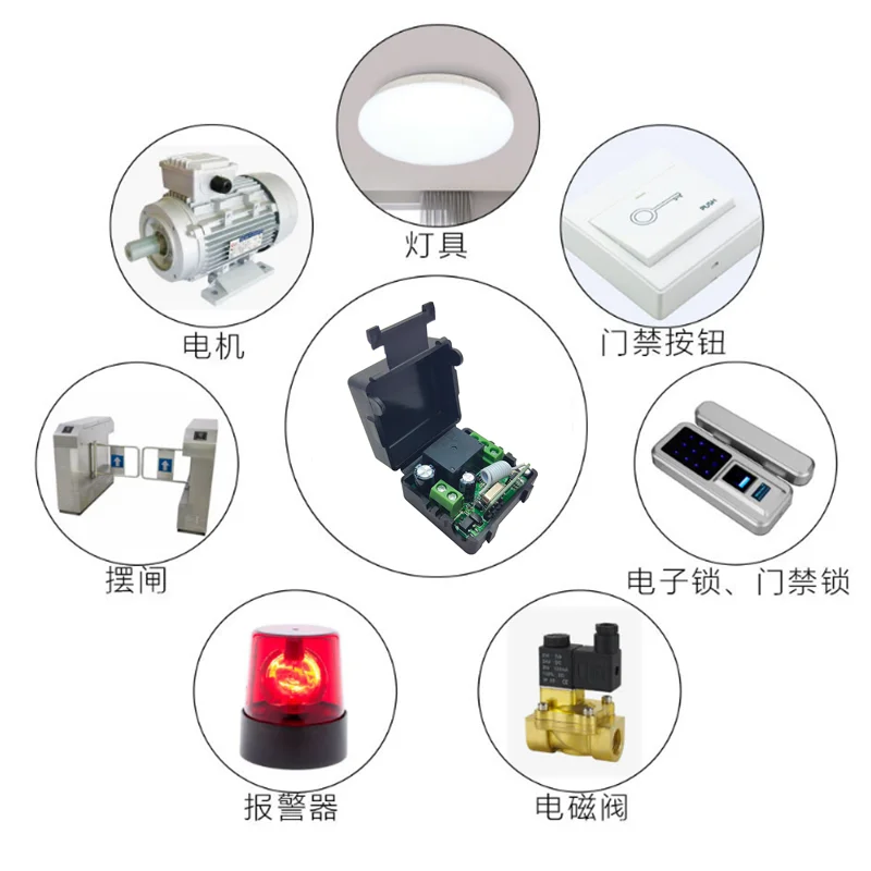 Remote control switch, 12V single channel relay module RF wireless switch receiver equipped with portable remote control