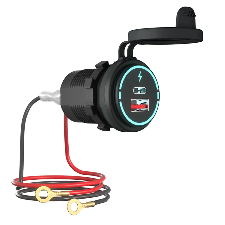 Universal Usb Car C Charger QC3.0 Usb C 60w Super Fast Car Charger With Coiled Cable