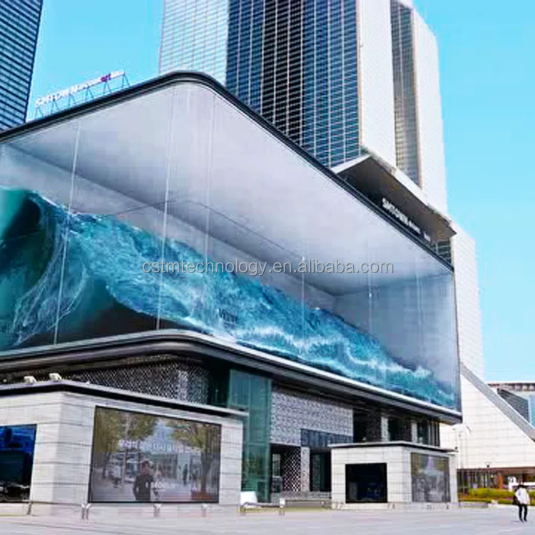 p5*10 p10 p10*20 p20 Transparent Photoelectric Glass LED Display Screen Glass Building Decoration Tempered Laminated Magic Glass