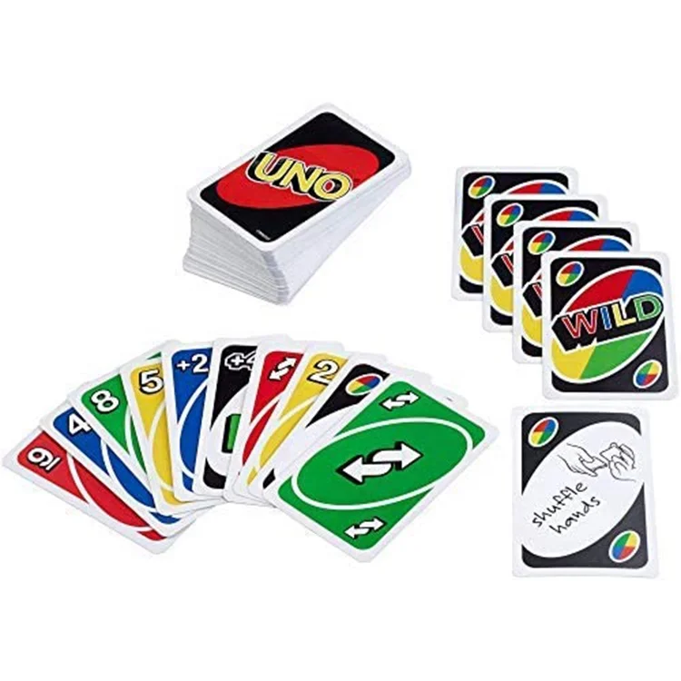 
2021new design Entertainment Educational Cards Hot Sale Poker Cards Table Games Mattel Games Unoes Card Game 