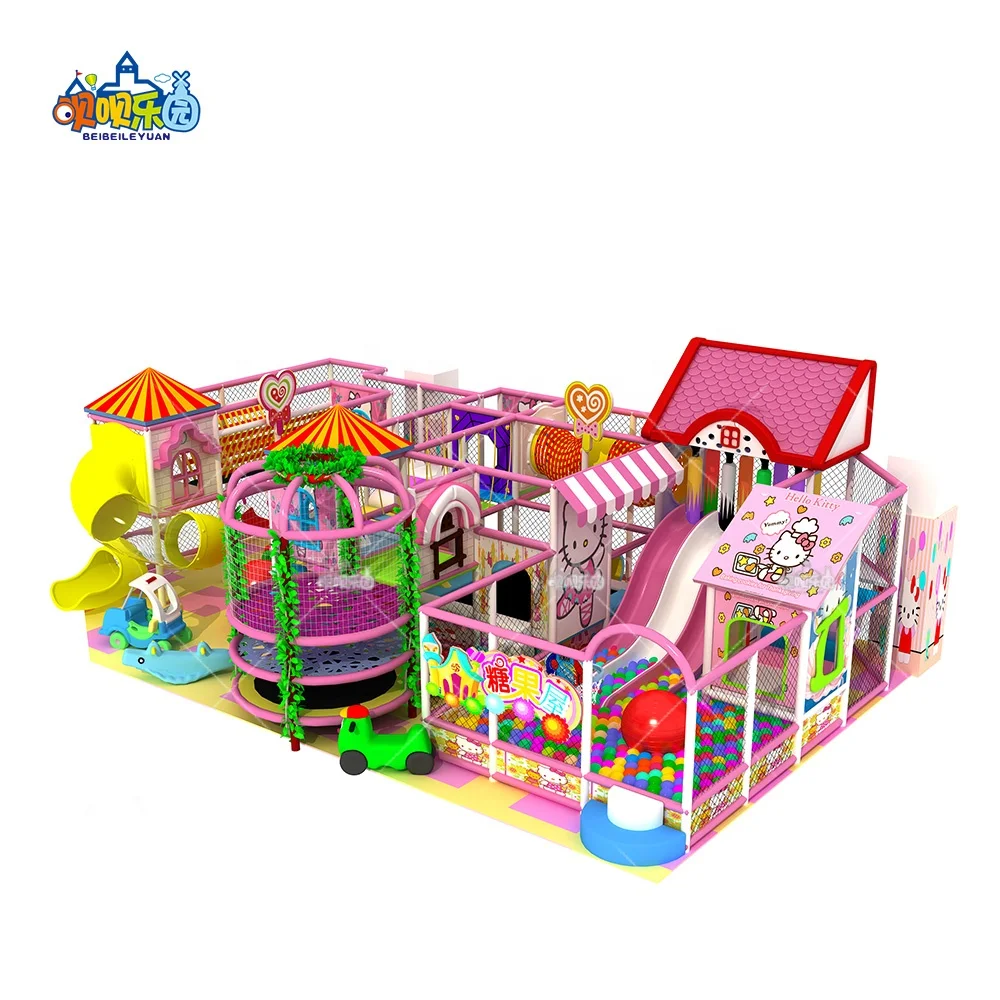 Cute Children Playground Equipment Commercial Center Large Maze Playland Soft Adventure Kids Play Center
