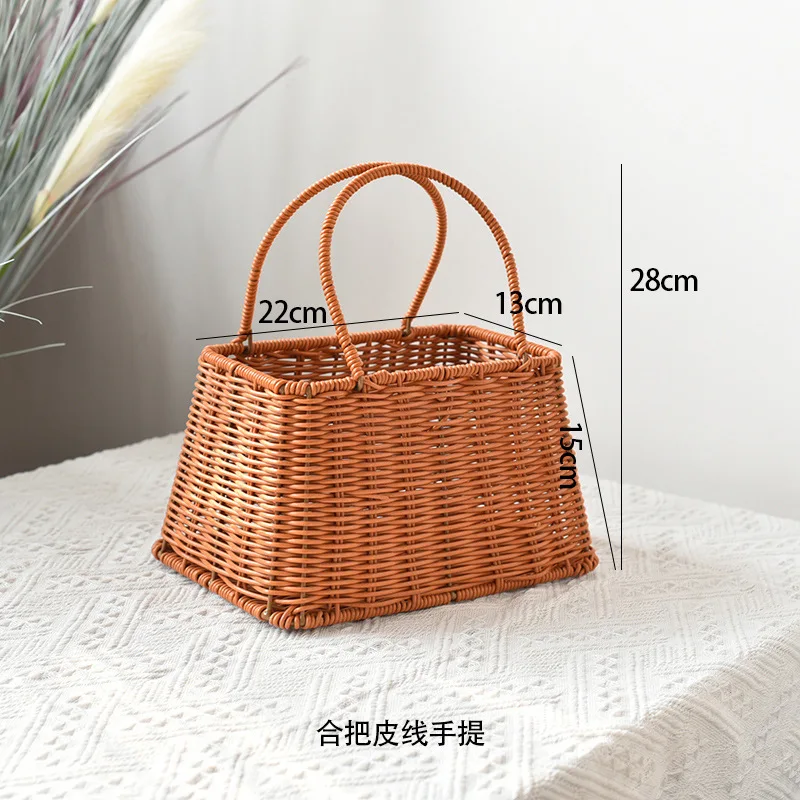 Корзина для цветов ручной работы в сельском стиле железная корзина хранения популярная сушеных из ротанга