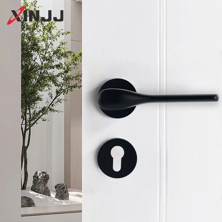 Wholesale Price Zinc Alloy Simple Indoor Home Wooden Door Lock Lever Door Handle For Hotel Door Lock