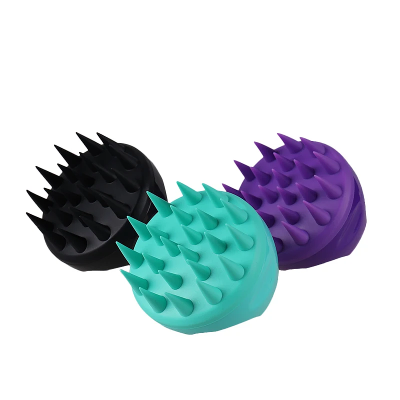 2022 трендовая Массажная щетка для кожи головы с индивидуальным цветным логотипом многоразовая силиконовая