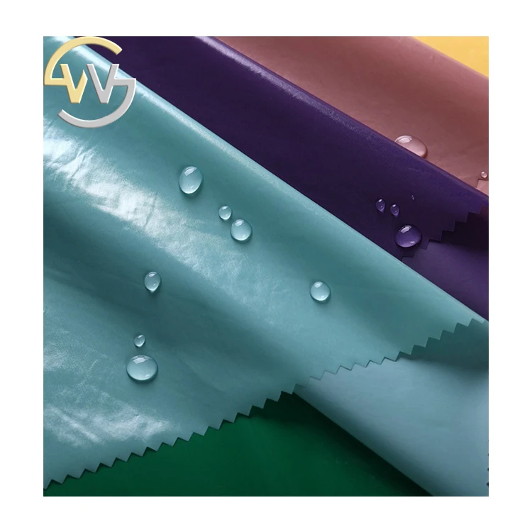 shinny pu coating customize taffeta 100% nylon fabric pu coated waterproof fabric for down jacket 20d polyester fabric