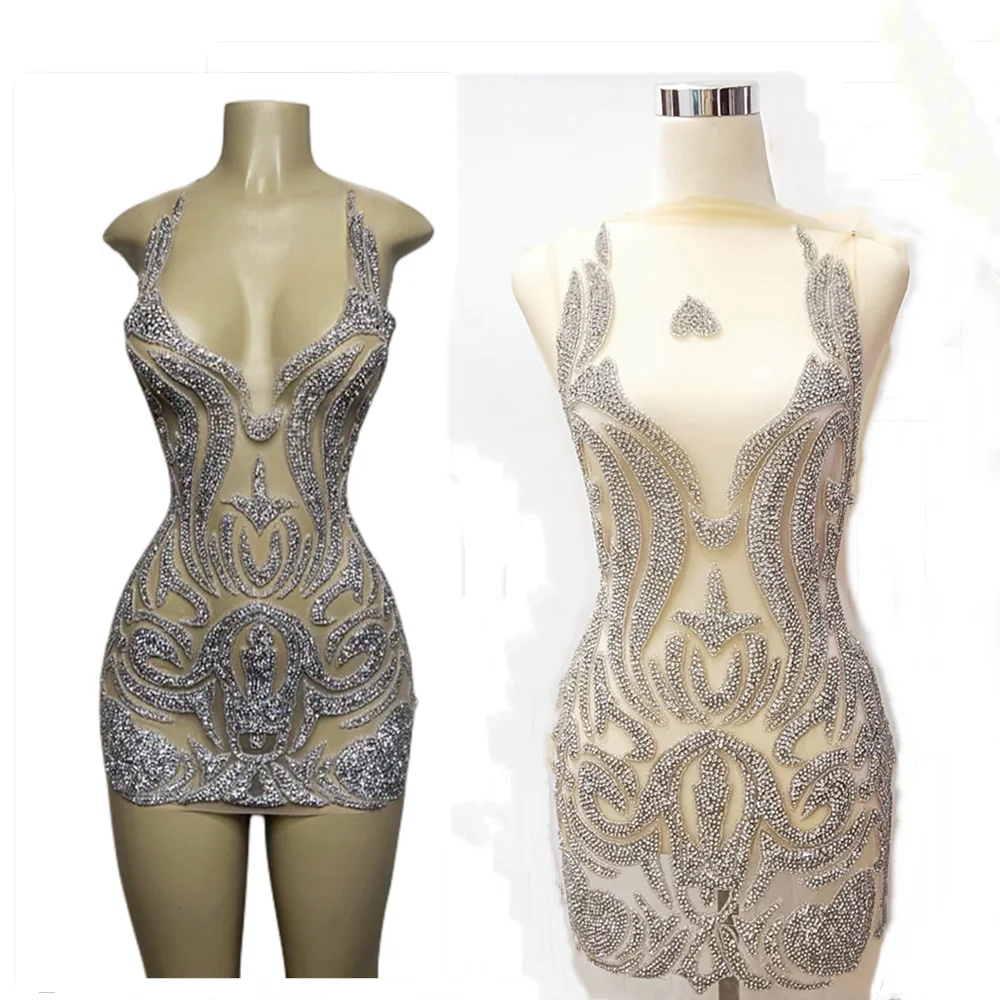 Hot design mermaid bling crystal beaded applique patches rhinestone bodice patterns