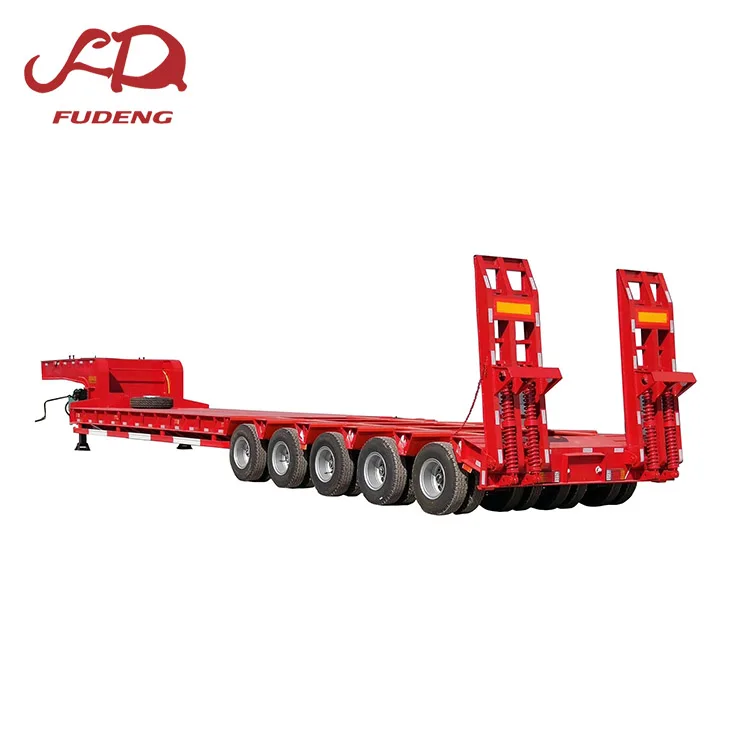 fudeng lowbed semi trailer 130 tons  semi  trailers with 4/5 axles low bed semi trailer