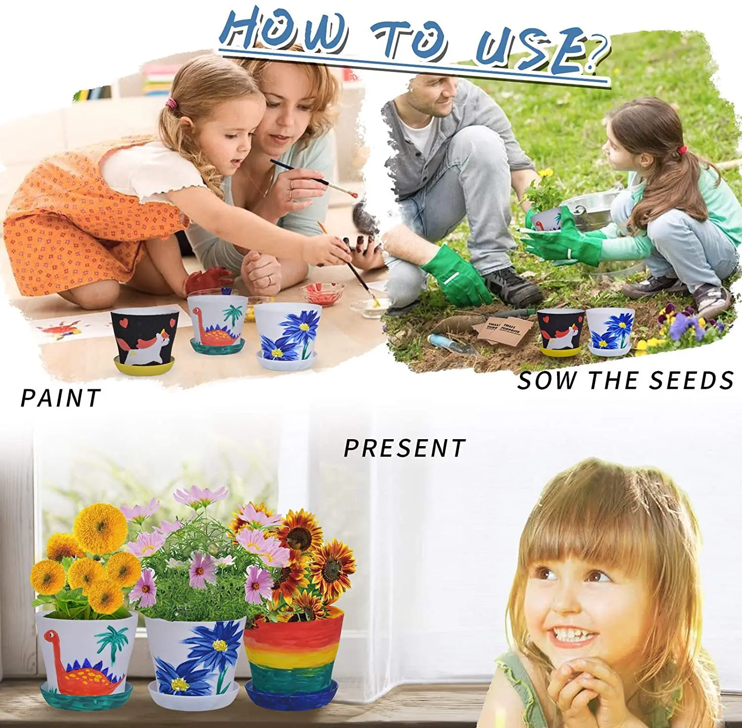 DIY Children Indoor and Outdoor Mini Green Plant Planting Set Small Set Factory Plant Pot Wholesale