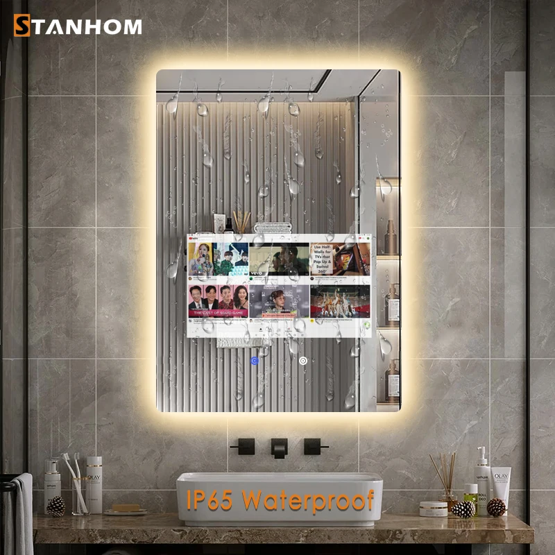 STANHOM Blue-tooth Music Speaker WIFI Android Smart LED Mirror