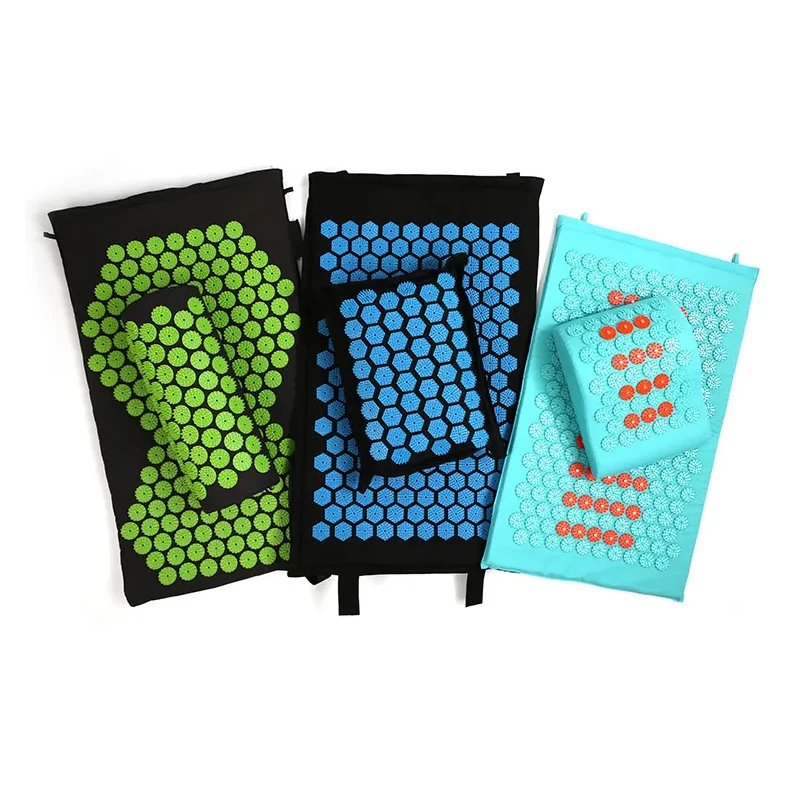 NEH High Density Accupressure foot massage spike mat acupressure mat and pillow set for massage akupunktur matte set