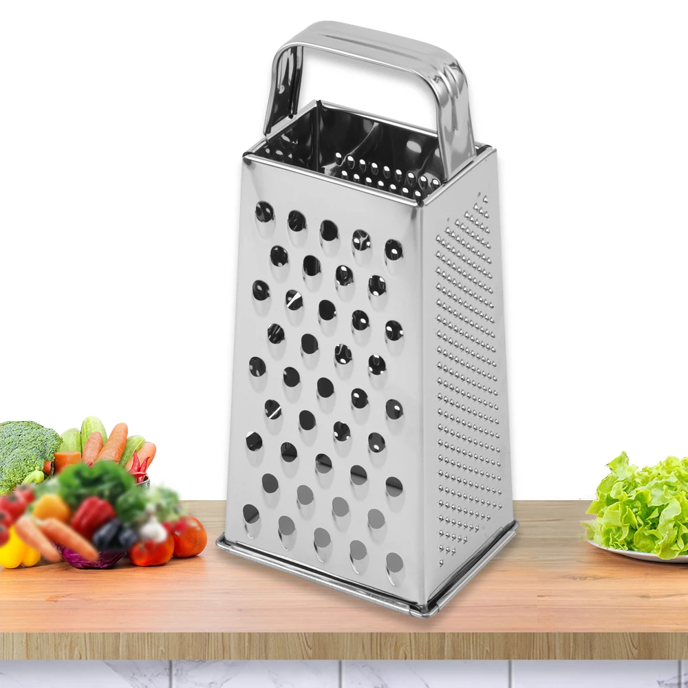 High quality multifunction kitchen tool 4 sided stainless steel tabletop hand held manual cheese grater